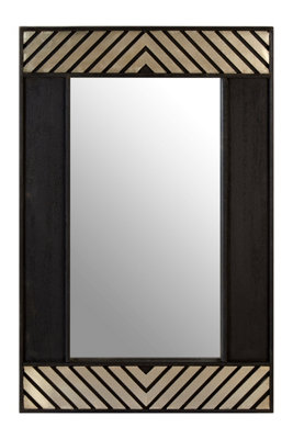 Orsina Black Gloss Finish Accent Wall Mirror from B&Q