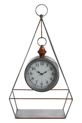 Premier Housewares Hayden Antique Silver Finish Table Clock - Image 3