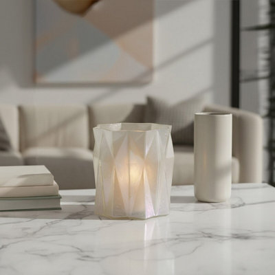 Orsina Rambia Small Irridescent Glass Candle Holder from B&Q