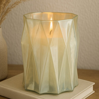 Orsina Rambia Large Irridescent Glass Candle Holder from B&Q