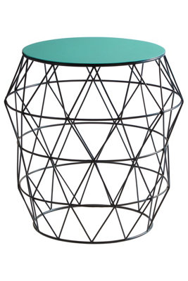 Orsina Corina Side Table With Green Enamel Top from B&Q