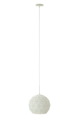 Orsina White Pendant LightGeometric Metal Shade With Slotted DesignDurable Steel Hanging Lamp from B&Q