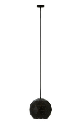 Orsina Extra Small Geometric Pendant LightMatte Black Steel Shade With Copper Finish Interior from B&Q