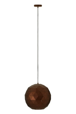 Orsina Small Coffee Finish Pendant LightGeometric Steel Ceiling Light With Gold InteriorHanging Light from B&Q