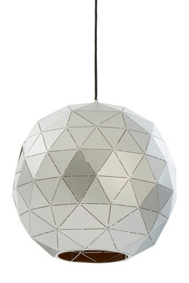 Orsina Small Silver Finish Pendant LightGeometric Iron Pendant Light With Gold InteriorBlack Cord Ceiling Light from B&Q