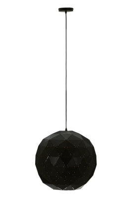 Orsina Medium Black And Copper Pendant LightMatte Black Geometric Ceiling LightGold Interior Lamp from B&Q