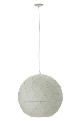 Orsina Large White Geometric Pendant LightModern Ceiling Light With White Steel ShadeDurable Decorative Lighting from B&Q