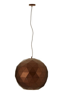 Orsina Large Coffee Finish Pendant LightGeometric Steel Ceiling Fixture With Gold InteriorMetal Pendant Lighting from B&Q