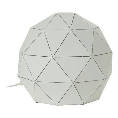 Orsina White Geometric Table LampDurable Iron Table Lamp With Clean FinishCompact White Table Light from B&Q