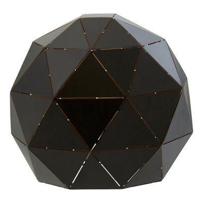 Orsina Modern Black Table LampMatte Black Finish With Gold InteriorGeometric Steel Shade With In-Line Switch from B&Q