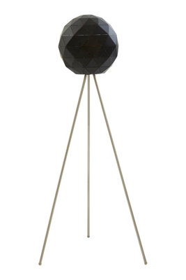Orsina Black Geometric Tripod Floor LampMatte Black Shade With Gold InteriorContemporary Floor Lamp from B&Q