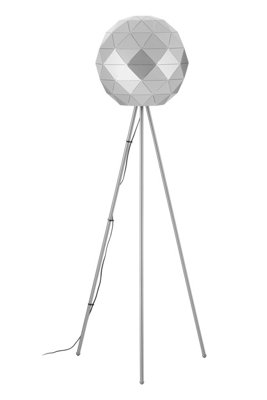 Orsina Metallic Silver Finish Floor LampGold Inner Shade With Geometric Steel DesignTripod Standing Lamp from B&Q