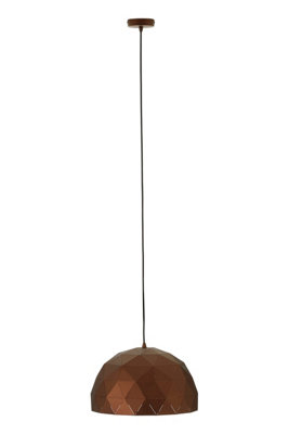 Orsina Small Coffee Dome Pendant LightGeometric Steel Pendant With Gold Inner ShadeIndustrial Ceiling Light from B&Q