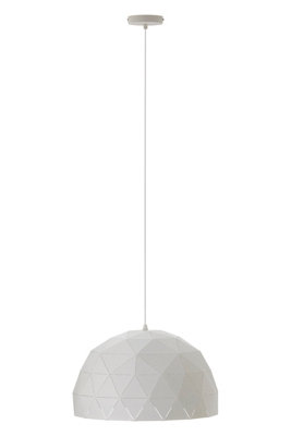 Orsina Medium White Dome Pendant LightGeometric White Steel Ceiling Light With Clean FinishHanging Pendant Lamp from B&Q