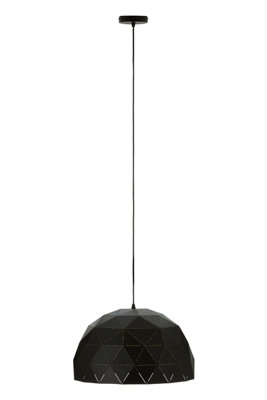 Orsina Medium Dome Pendant LightBlack & Copper Ceiling Light For Kitchen & DiningGeometric Steel Hanging Lamp from B&Q