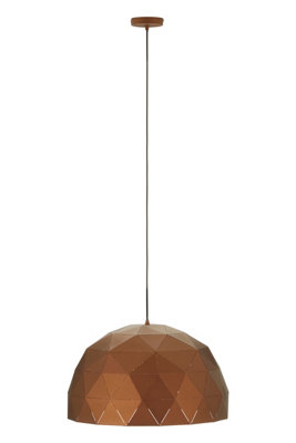 Orsina Large Coffee Dome Pendant LightGeometric Iron Ceiling Light With Gold InteriorLight For Dining Room from B&Q