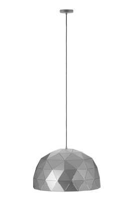 Orsina Large Silver Dome Pendant LightGeometric Steel Ceiling Fixture With Gold InteriorMetallic Hanging Light from B&Q