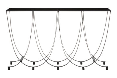 Premier Housewares Interiors By Premier Stylish Design Console Table With Black Glass TopVersatile Hallway TableEasily Maintained Console Table from B&Q