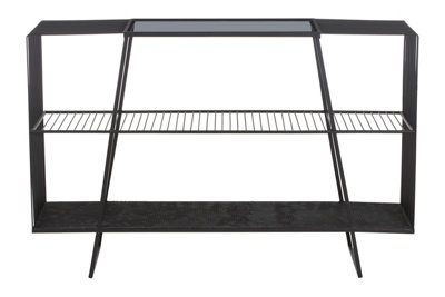 Premier Housewares Interiors By Premier Modern Three Tier Grey Glass Top Console Table With Spacious StorageBlack Console Table For Living Room from B&Q
