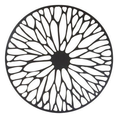B&Q -  Large Black Floral Metal Wall ArtModern Artwork For Contemporary HomesMetal Wall DecorFlower Artwork