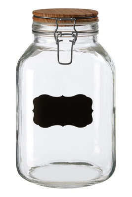 Orsina Durable Large Wooden Lid Storage JarStylish Glass Jar With Lid For CounterVersatile Airtight Storage Jar from B&Q