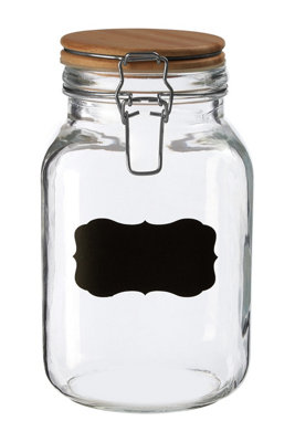 Orsina Stylish Medium Storage Jar With Pine Wood LidDurable Glass Jar With LidVersatile Airtight Storage Jar from B&Q