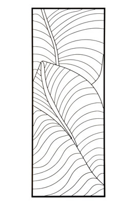 B&Q -  Large Black Leaf Design Metal Wall ArtModern Artwork For Contemporary HomesMetal Wall Flower Artwork