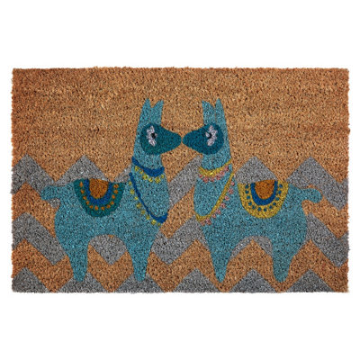 Orsina Llamas Animal Pattern Doormat from B&Q