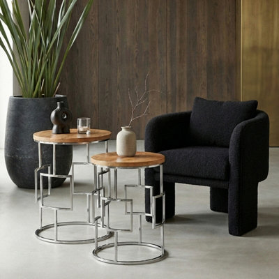 Orsina Agra Set Of 2 Square Design Side Tables from B&Q