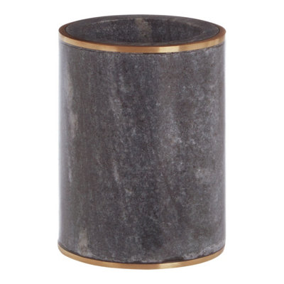 Orsina Grey Marble Brass Tumbler from B&Q
