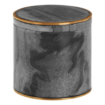 Orsina Grey Marble Brass Storage Pot from B&Q
