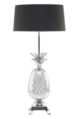 Orsina Nickel Finish Pineapple Table LampTextured Metallic Base With Tropical DetailLamp For Living Room from B&Q