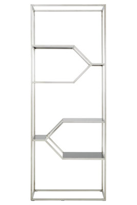 Orsina Silver Finished Bookshelf With Black Tempered Glass Shelves,modern Shelving Unit,ladder Shelf For Display from B&Q