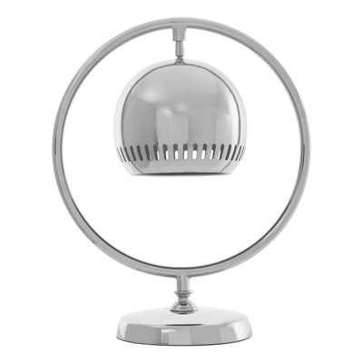 Orsina Table Lamp With Nickel FinishRing Frame And Bell Shade Accent LightMetal Pedestal Base Tabletop Lamp from B&Q