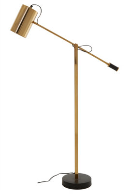 Orsina Sleek Gold Floor Lamp With Black DetailSmall Base Standing Light For Desk Or Home Office from B&Q