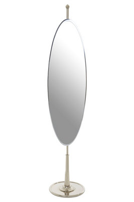 B&Q -  Stylish Design Oval MirrorMid Century Hallway MirrorElegant Modern MirrorReflective Surface Mirror