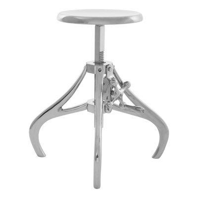 Orsina Adjustable Nickel Finish Bar Stool,breakfast Stool For KitchenCounter Seat With Curved Legs,luxe Bar Chair from B&Q