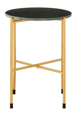 Orsina Templar Large Green Marble Top Side Table from B&Q