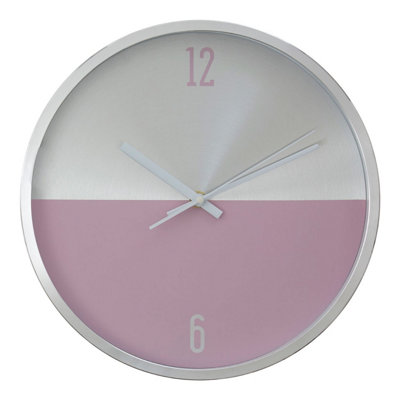 Orsina Elko Silver And Pink Finish Wall Clock from B&Q