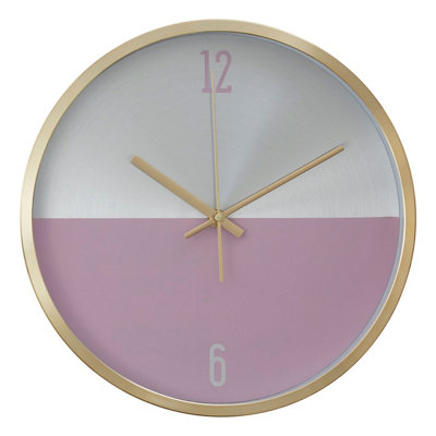 Orsina Elko Silver Gold And Pink Finish Wall Clock from B&Q