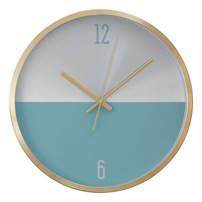Orsina Elko Silver Gold And Blue Finish Wall Clock from B&Q