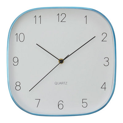 Orsina Elko Square Blue Finish Case Wall Clock from B&Q