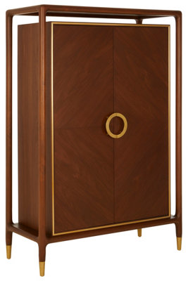 Orsina Brass Finished 2 Door Cabinet,showcase With Shelves,multifunctional Sideboard Cabinet,display Storage Unit from B&Q