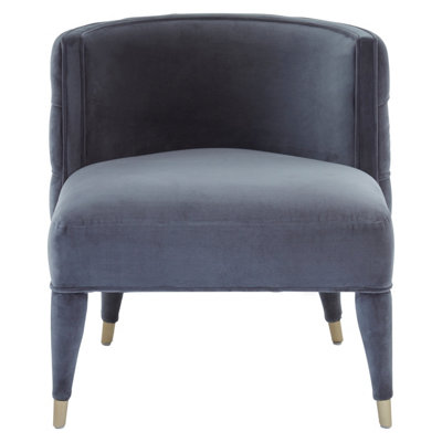Orsina Grey Feature Chair,mahogany Framed Ocassional ChairPlush Velvet Upholstered Armchair,sleek Lounge Chair from B&Q