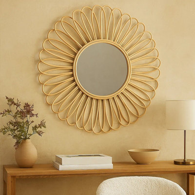 Orsina Batu Natural Rattan Wall Mirror from B&Q