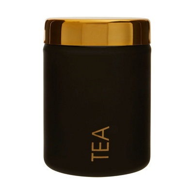 Orsina Liberty Black Enamel Finish Tea CanisterSingle Canister from B&Q