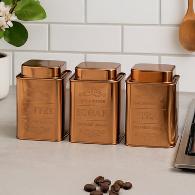 Orsina Chai Set Of 3 Copper Finish Storage Canisters from B&Q