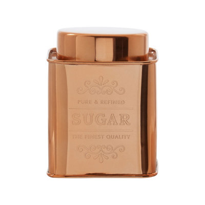 Orsina Chai Square Copper Finish Sugar Canister from B&Q