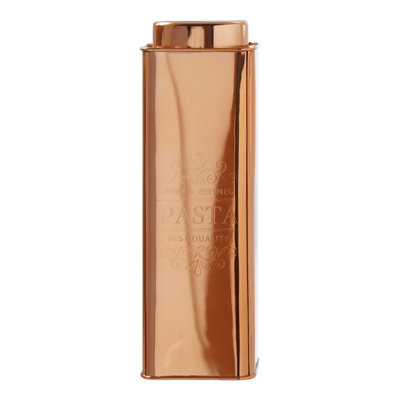 Orsina Chai Square Copper Finish Pasta Canister from B&Q