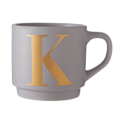 B&Q -  Porcelain Build Coffee Mug,practical Reusable Mug With Warm Gold Etched Letter,giftable Mug For Friends